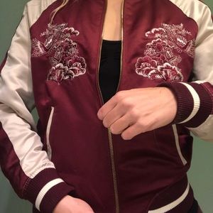 Silky embroidered jacket blazer